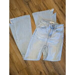 KANCAN Signature Women Jeans, Light Wash Ultra High Rise Flare Jeans, Sz 23